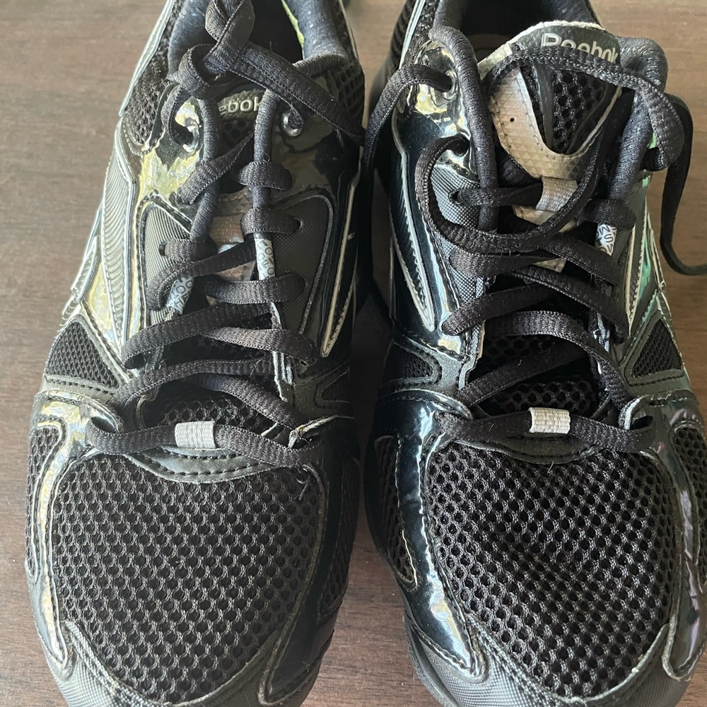 Reebok Black and Silver Athletic Shoes